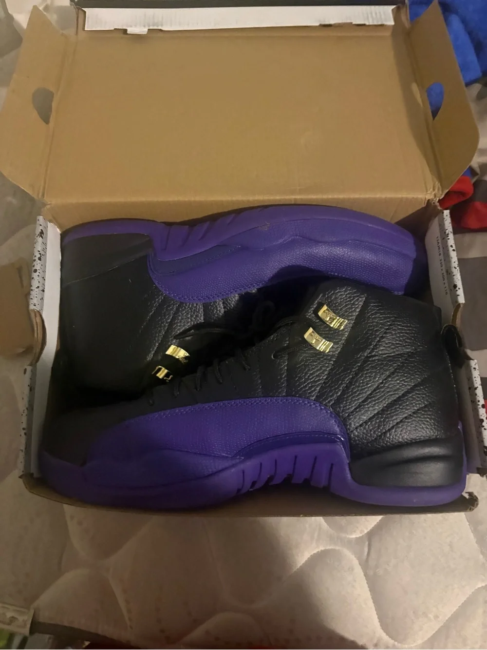 Jordan Men's Black and Purple High-Top Sneakers